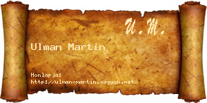 Ulman Martin névjegykártya